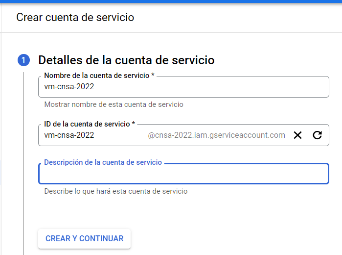 crear clave cuenta servicio2