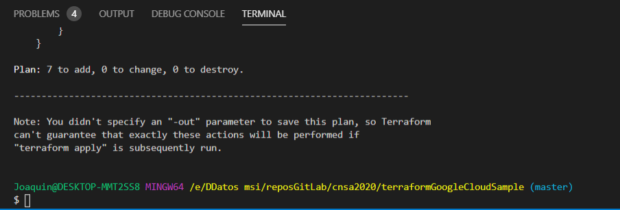 terraform plan ok