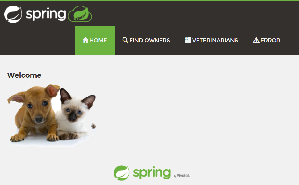 petclinic homepage