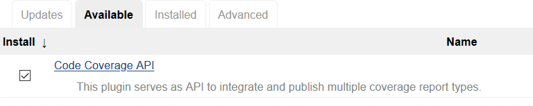plugins code coverage api install