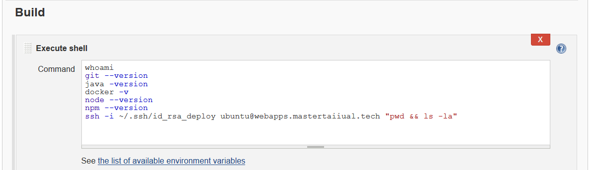 jenkins hello docker ssh to deploy