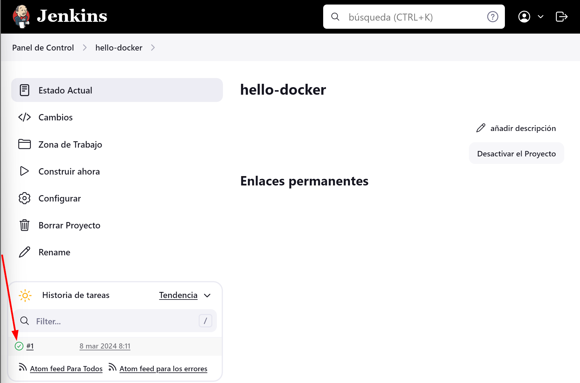 jenkins new hello docker console output 2024