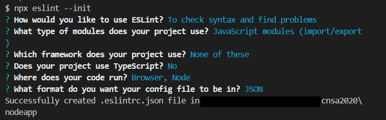 eslint init
